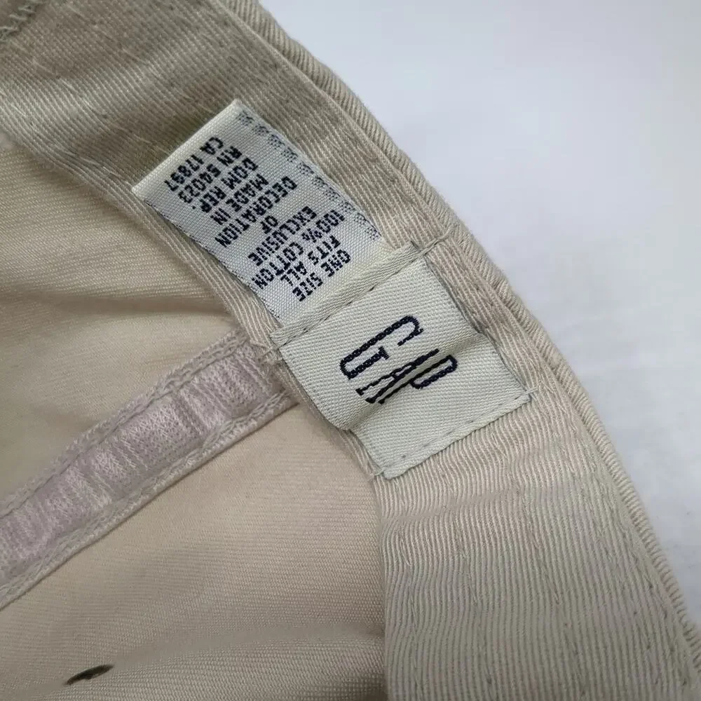 GAP Baseball Cap Beige One Size Blue Embroidered Slideback Hat September 26 1997